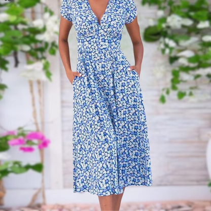 LinVea™ – Robe Fleurie Femme Longue Élégante et Confortable