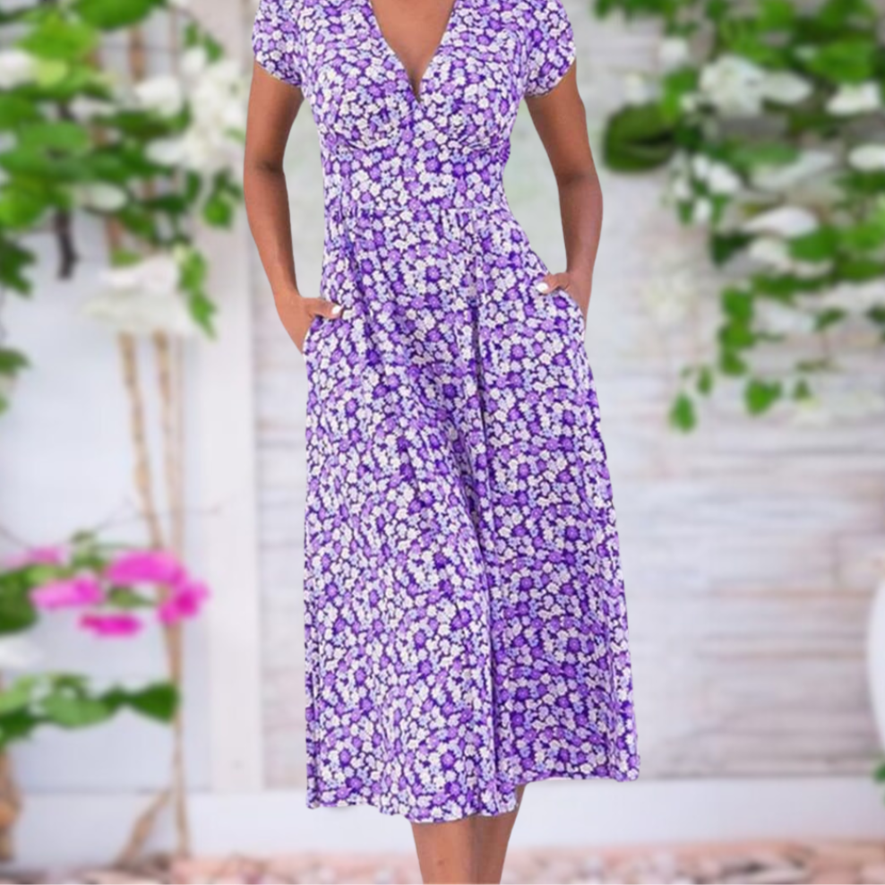 LinVea™ – Robe Fleurie Femme Longue Élégante et Confortable