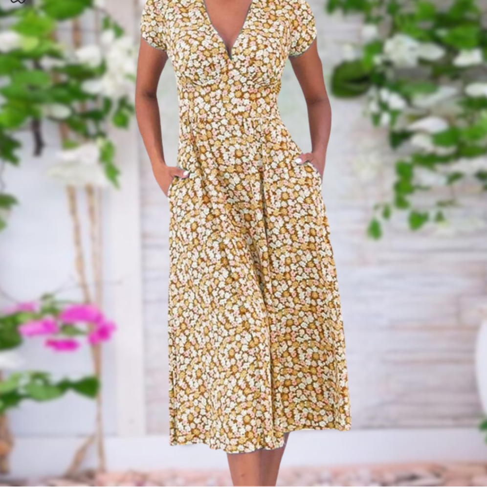 LinVea™ – Robe Fleurie Femme Longue Élégante et Confortable