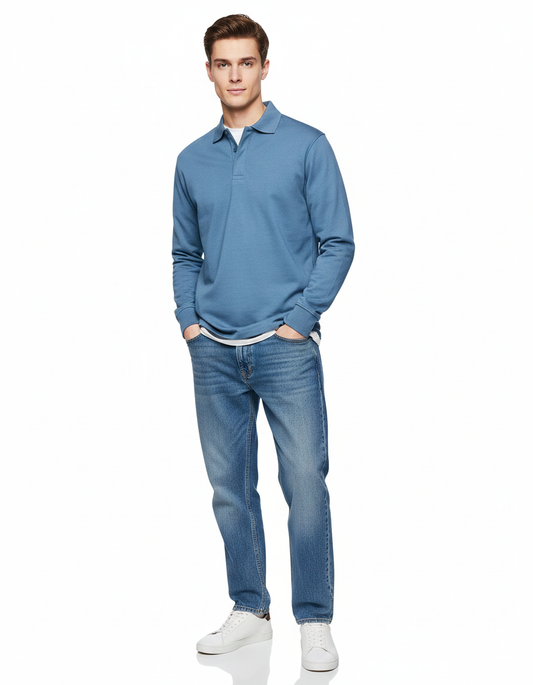 Polo Manches Longues Homme Classique – Chemise Coton Doux Taille Réglable - LuxeStyle