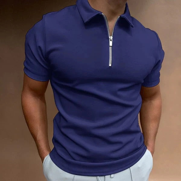 Polo Homme Slim Fit à Fermeture Éclair