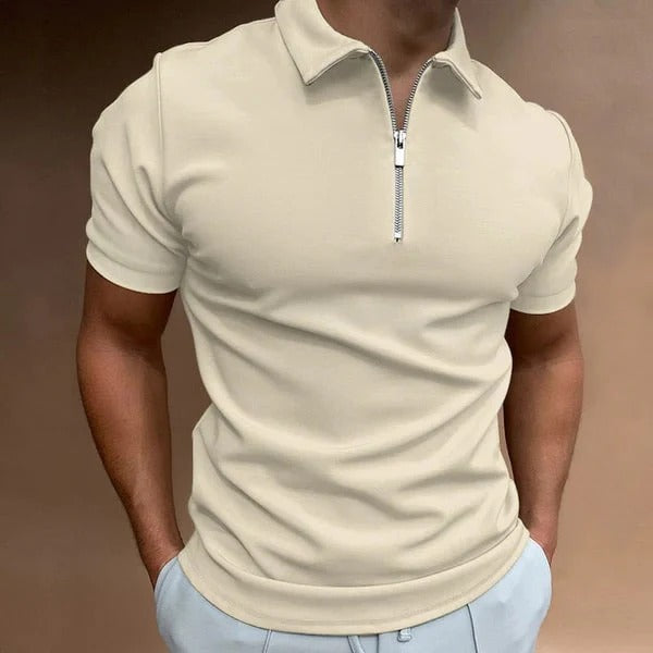 Polo Homme Slim Fit à Fermeture Éclair