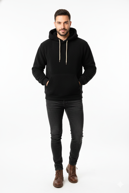 Pull en Fleece Douillet pour Homme – Sweat Capuche Confortable