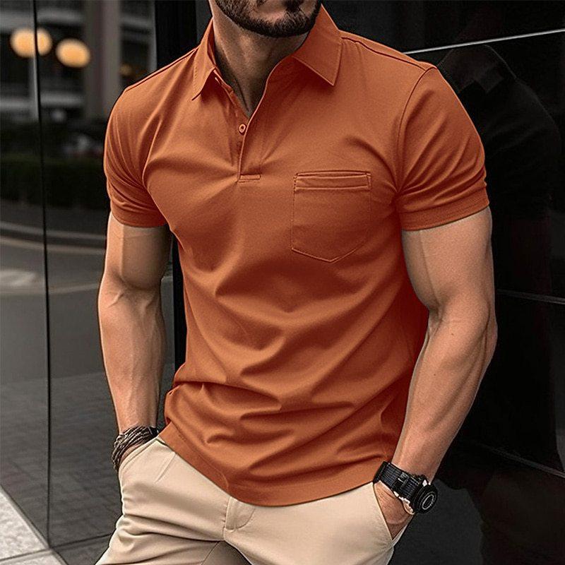 Polo Homme Classique Noir à Manches Courtes