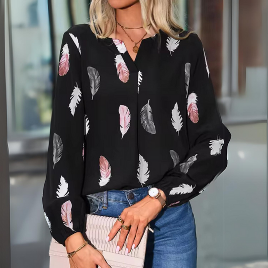 Chemise Chic Fleuri Décolleté Profond - LuxeStyle