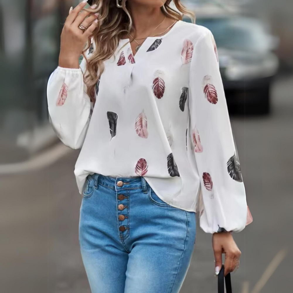 Chemise Chic Fleuri Décolleté Profond