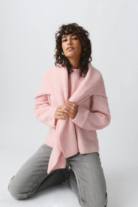 Pull Femme Grande Taille - Tricot Confortable avec Col Rond et Manches Bouffantes - LuxeStyle