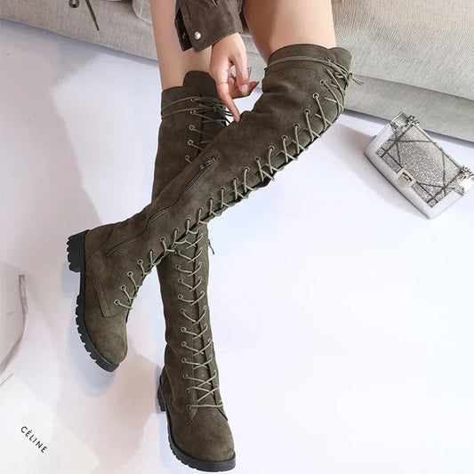 Bottes Haut Genou Élégantes pour Femmes - LuxeStyle