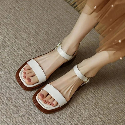 Sandales en Cuir Femmes Confortables pour Été