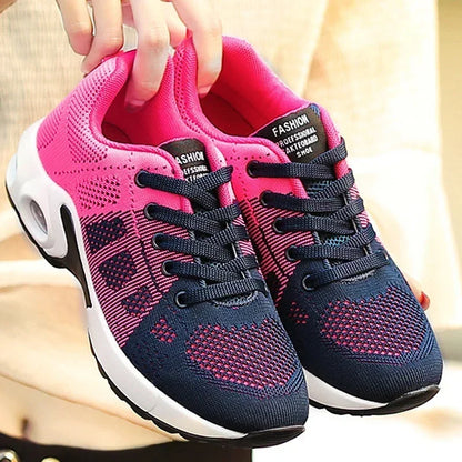 Baskets femme roses et bleues confortables