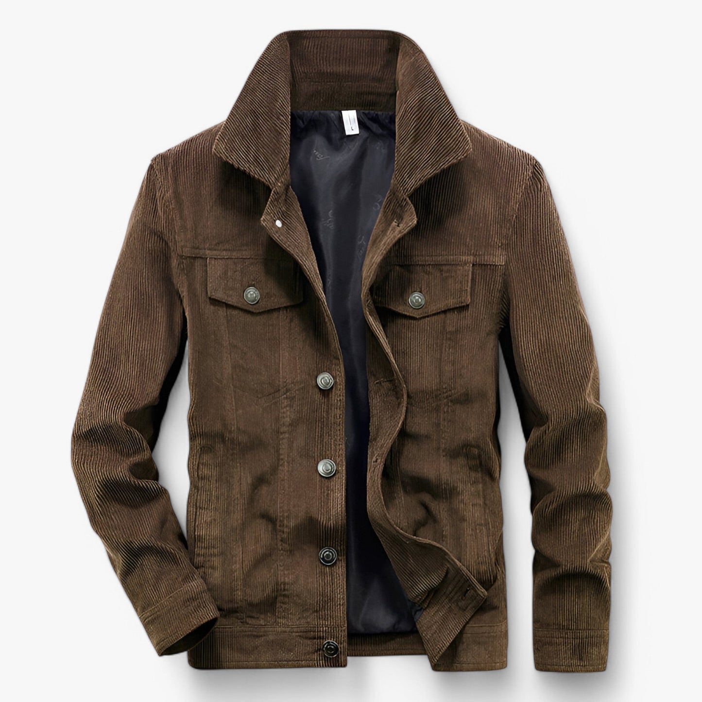 Veste en Velours Doux à Manches Longues et Poches Profondes