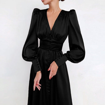 Arya™ – Robe Longue Femme Élégante en Satin Polyvalente