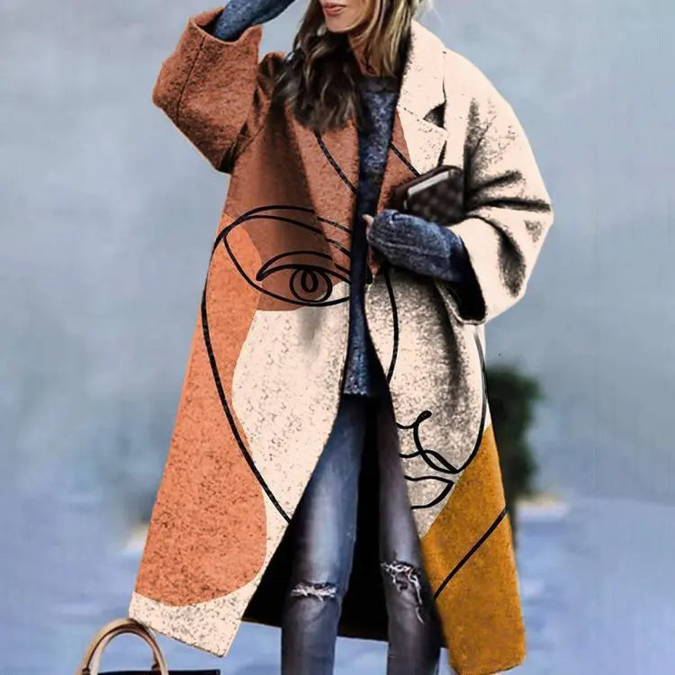 Manteau femme à carreaux colorés hiver