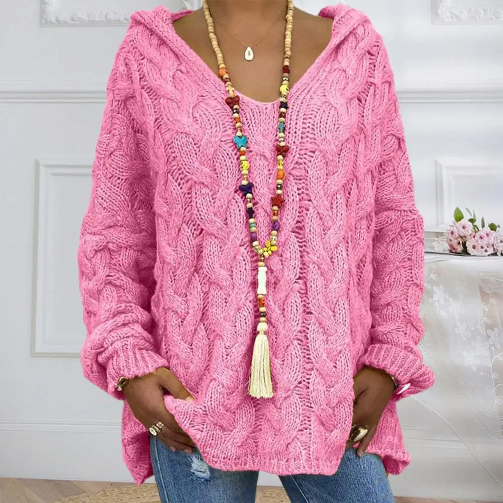 Pull Femme Tricoté Élégant Oversized