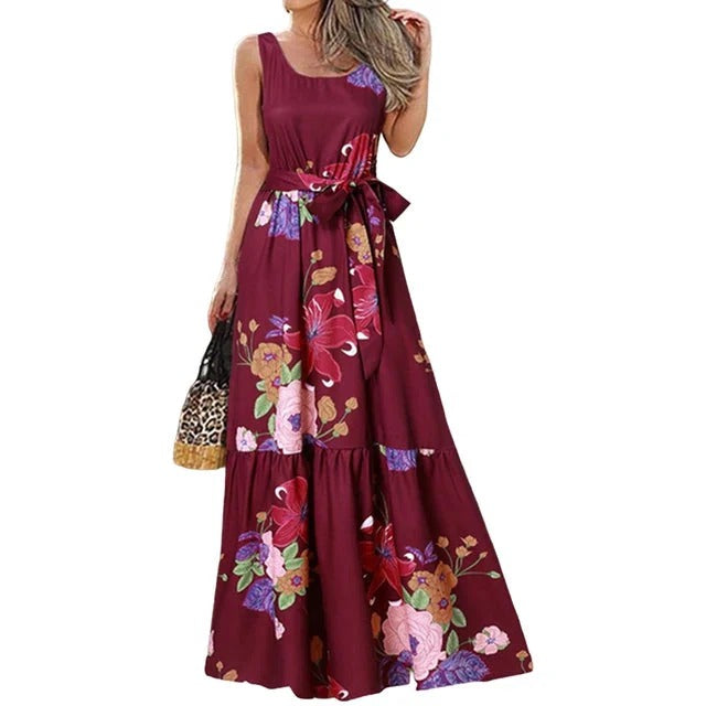 Robe Longue Été Fleurs pour Femme
