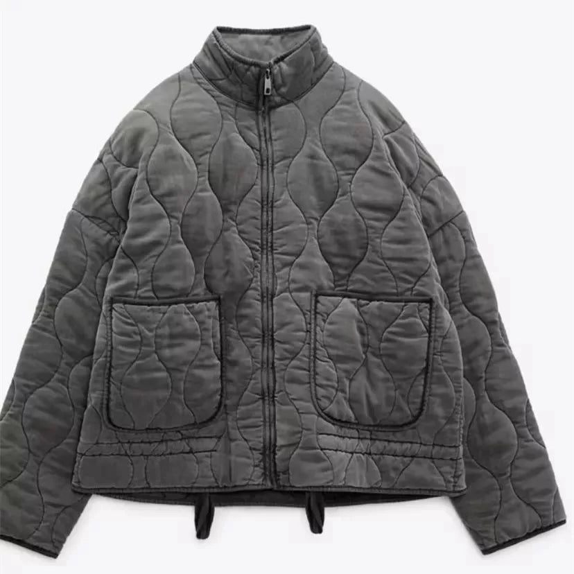 Veste Hivernale Féminine Douillette et Légère avec Fermeture Éclair