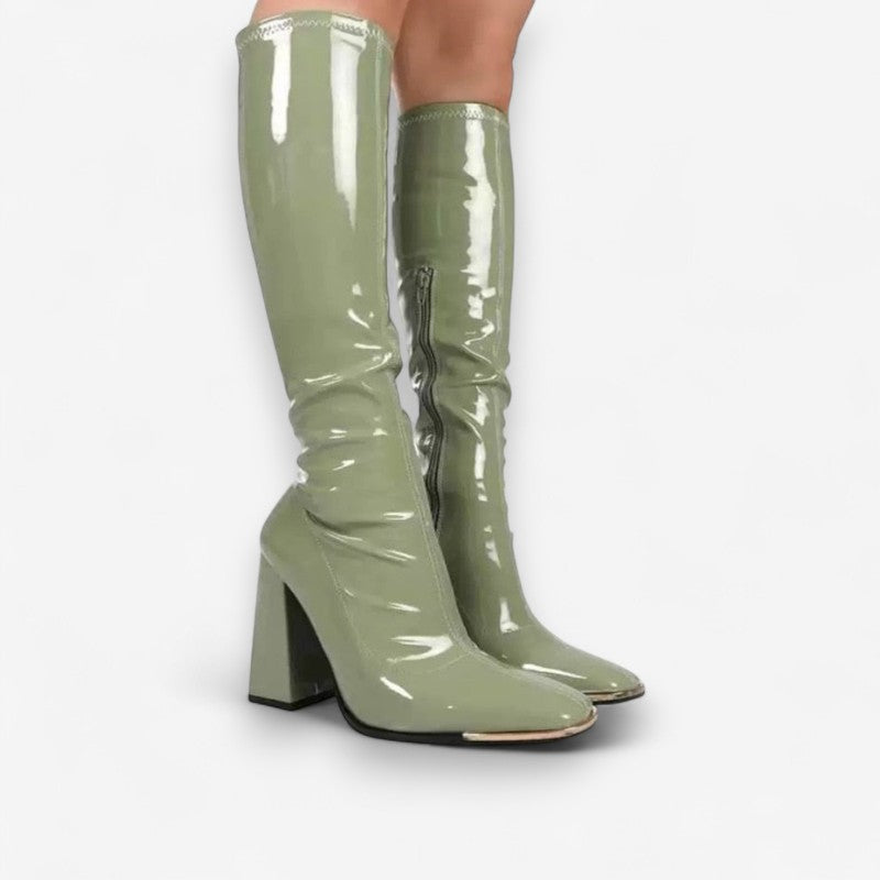 Bottes Féminines Talon Haut Fermeture Éclair