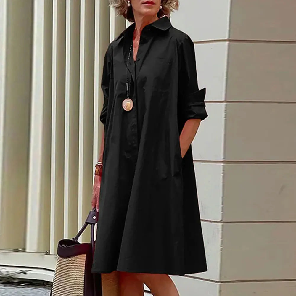 Robe chemisier rouge élégant femme