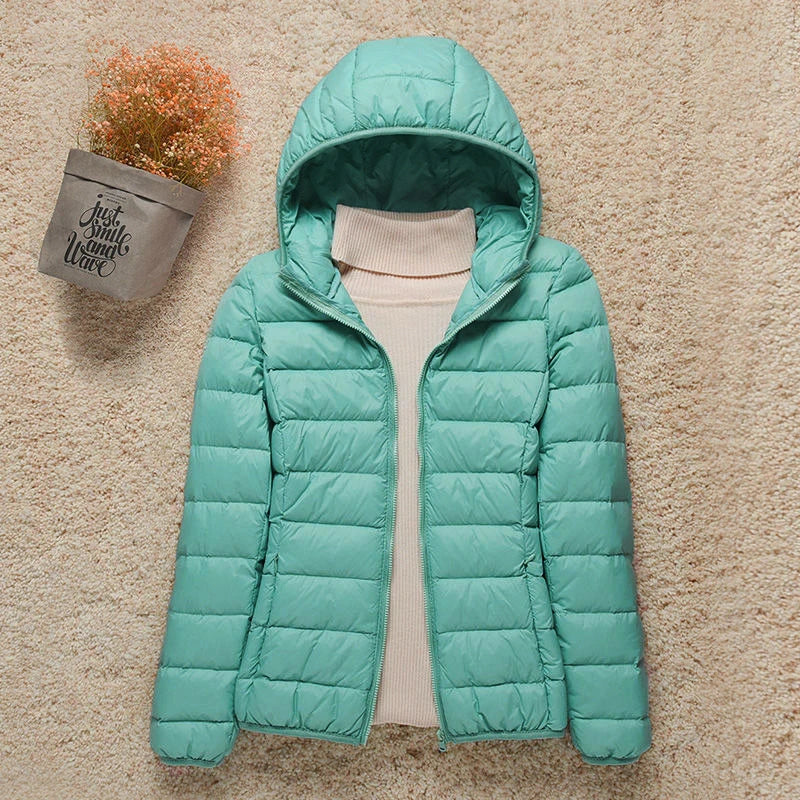 Veste Femme Printemps Élégante - Doudoune Légère avec Capuche & Taille Affinée