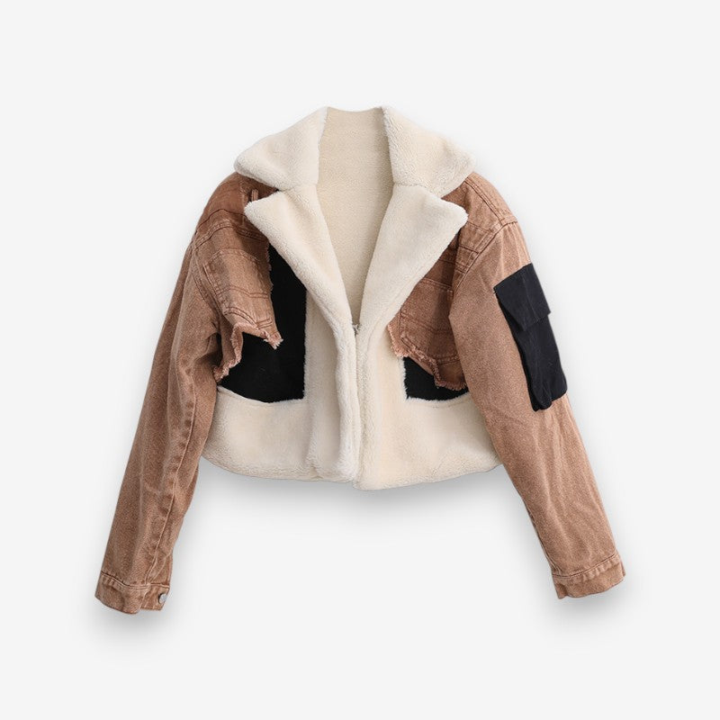 Veste Jean Décontractée Manches Longues