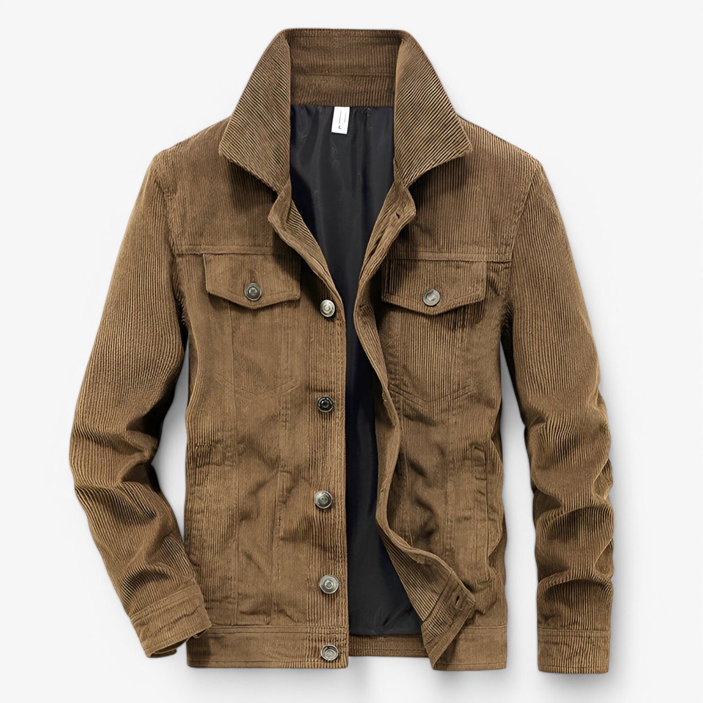 Veste en Velours Doux à Manches Longues et Poches Profondes