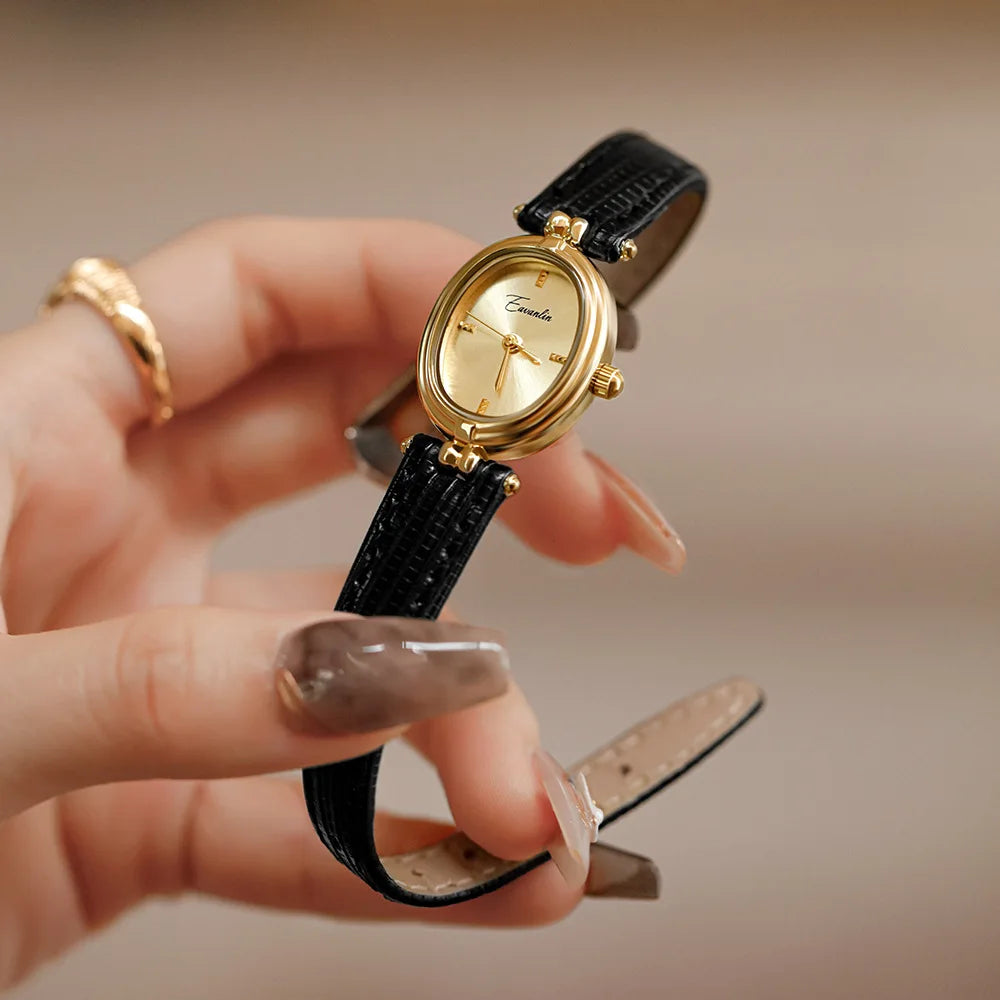 Montre femme élégante quartz doré
