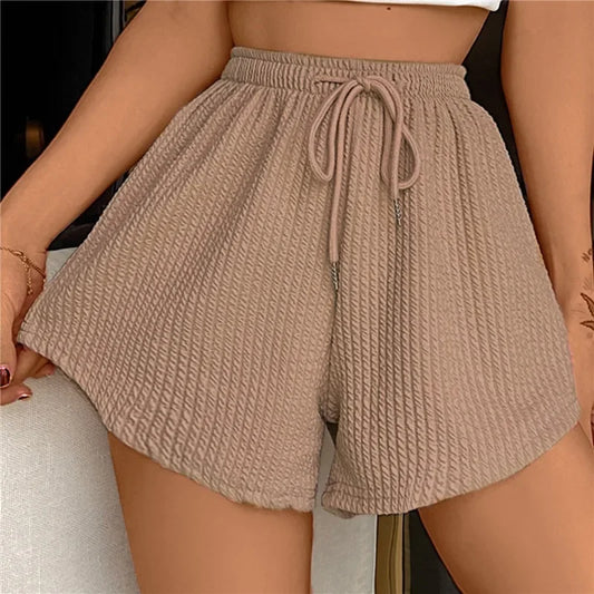 Short Femme en Lin Beige avec Ceinture Réglable - LuxeStyle