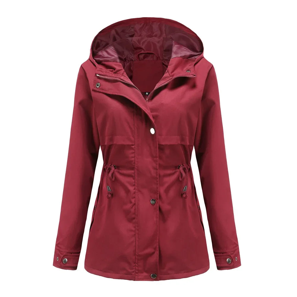 Manteau de Pluie Féminin Léger - Capuche Amovible & Étanche pour Femme