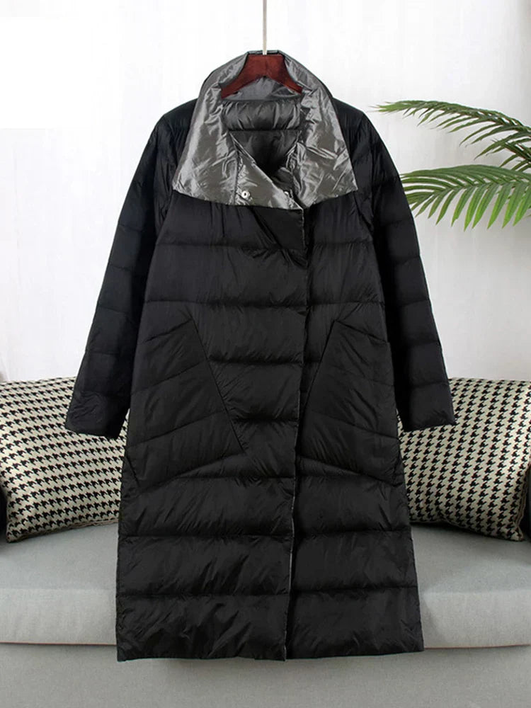 Manteau Femme Hiver Poches Carreaux Élégant