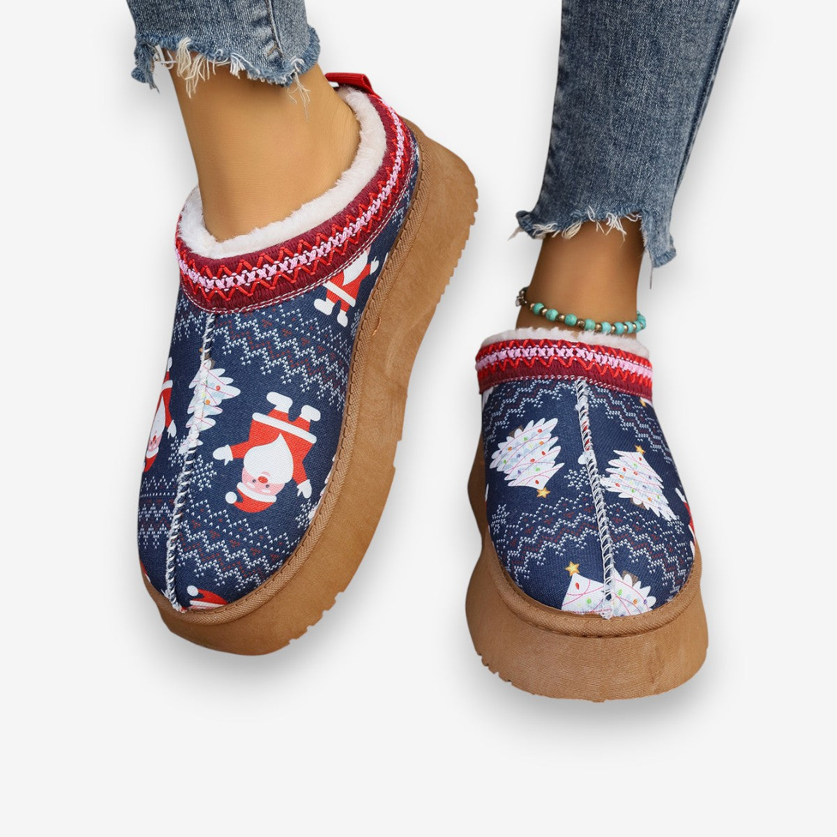 Chaussures Femmes à Bout Arrondi Semelle Plateforme Imprimé Floral - LuxeStyle