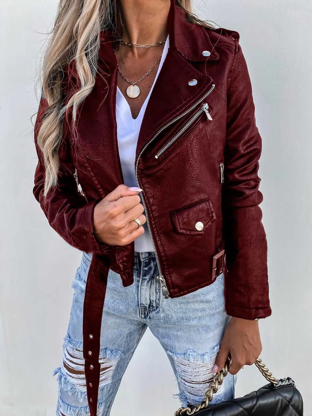 CuirElina™ – Veste en Cuir Femme Élégante et Polyvalente