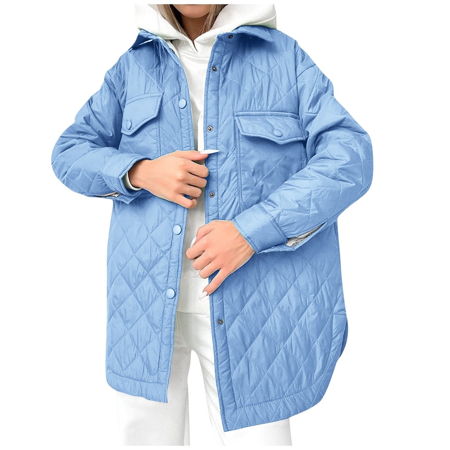 Veste Hivernale Douce Éclairée avec Fermeture Éclair pour Femme