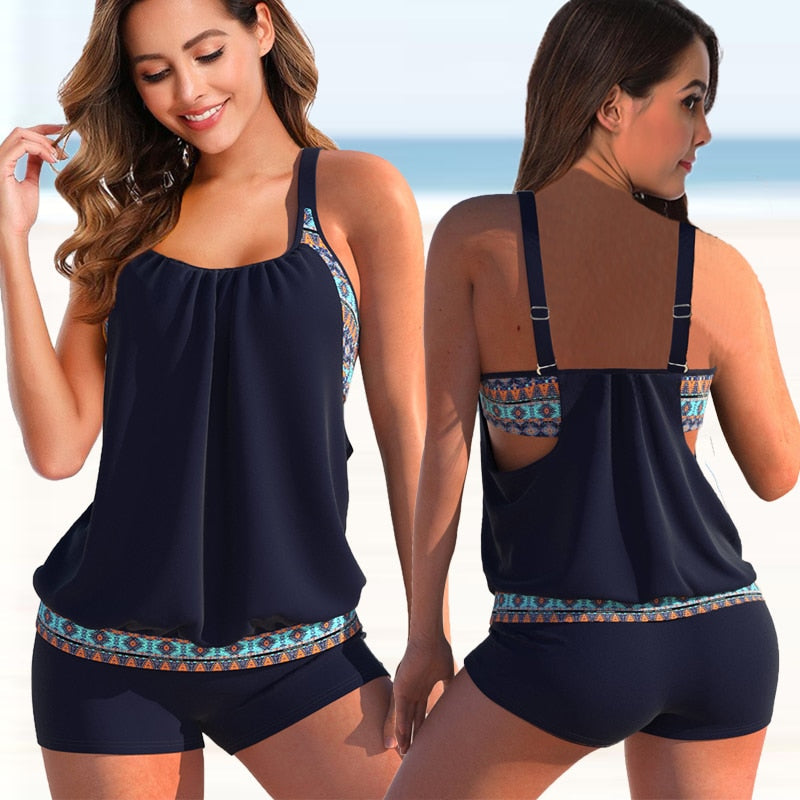 Maillot de Bain Femme 2 Pièces Floral et Léopard - LuxeStyle