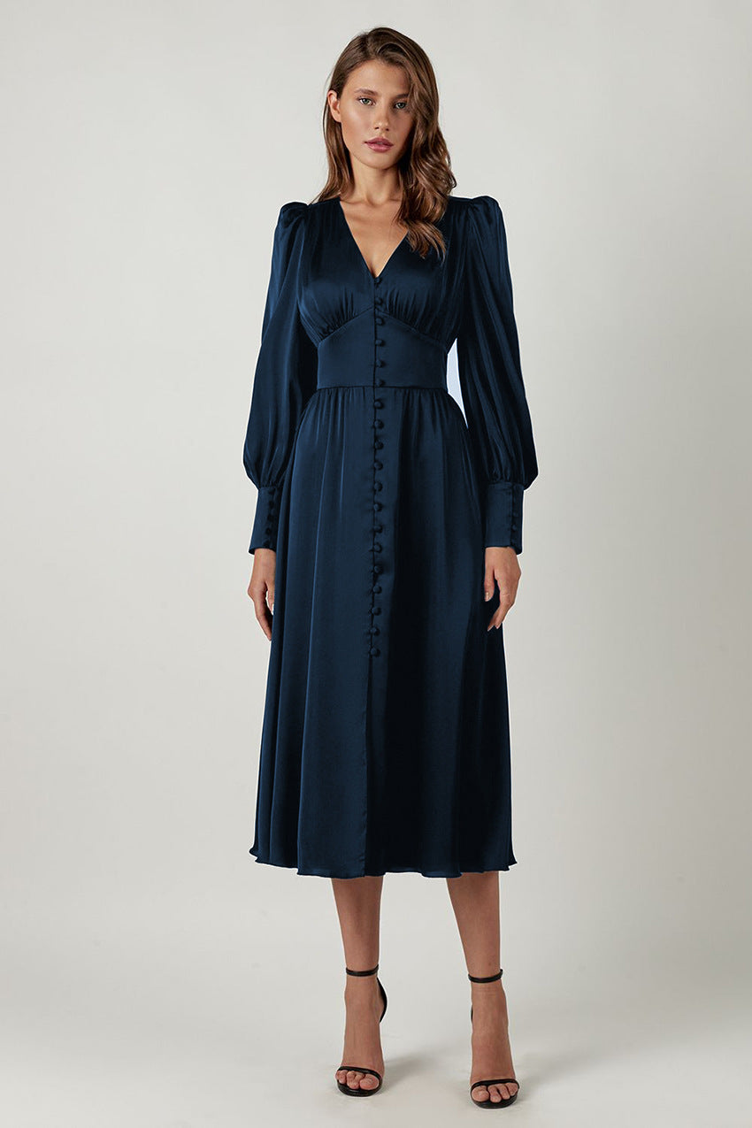 Arya™ – Robe Longue Femme Élégante en Satin Polyvalente