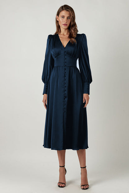 Arya™ – Robe Longue Femme Élégante en Satin Polyvalente