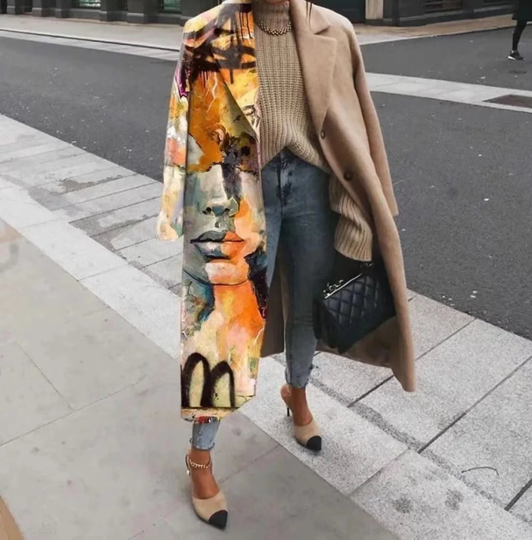 Manteau femme à carreaux colorés hiver