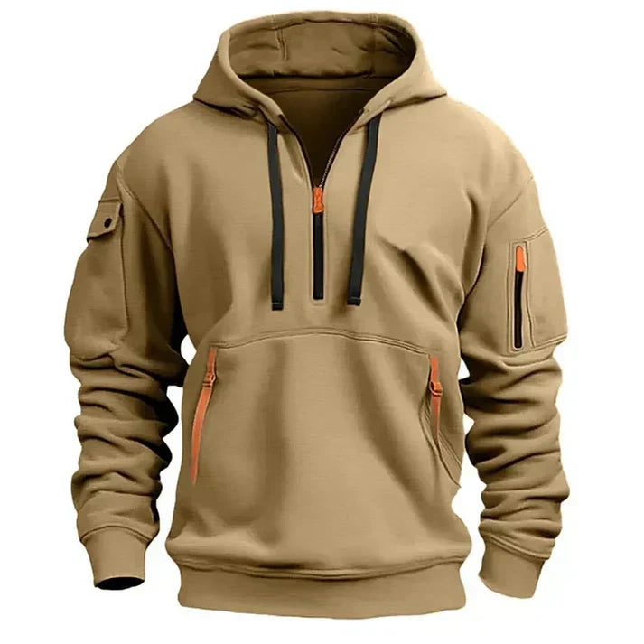 Sweat à Capuche Homme – Détendu avec Fermeture Éclair, Poches Pratiques & Look Casual