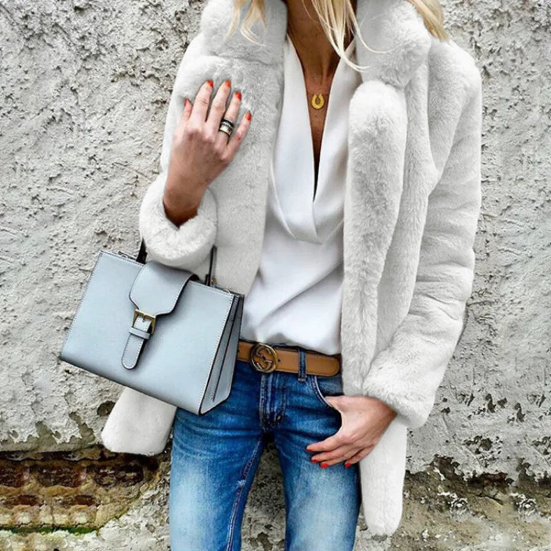 Manteau Femme Hiver Doux et Élégant Mi-Long