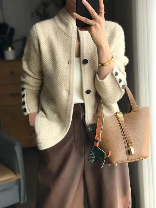 Cardigan D'hiver En Cachemire Pour Femme Avec Boutons | Tendance
