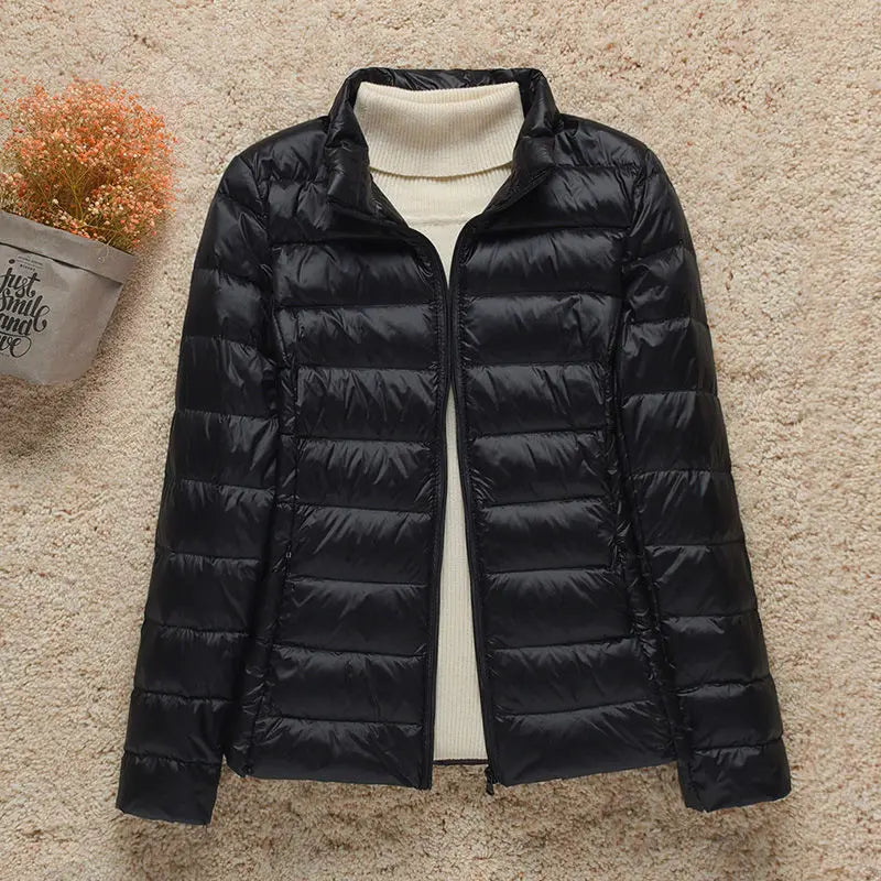 Veste Femme Printemps Élégante - Doudoune Légère avec Capuche & Taille Affinée