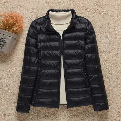 Veste Femme Printemps Élégante - Doudoune Légère avec Capuche & Taille Affinée