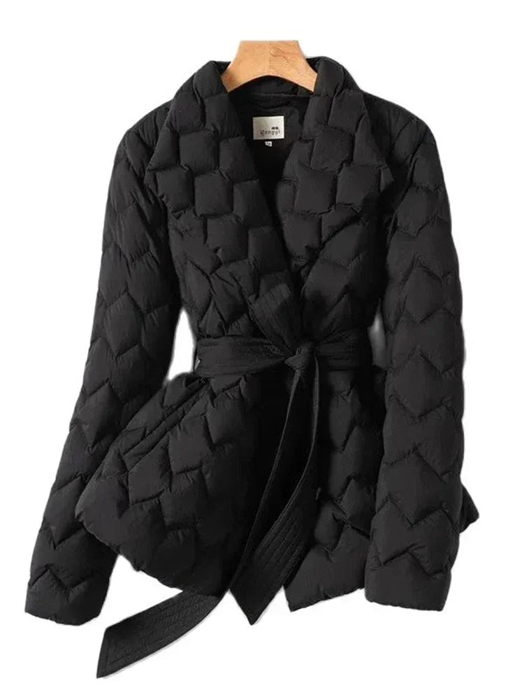 Veste Hivernale Élégante avec Ceinture pour Femme - LuxeStyle