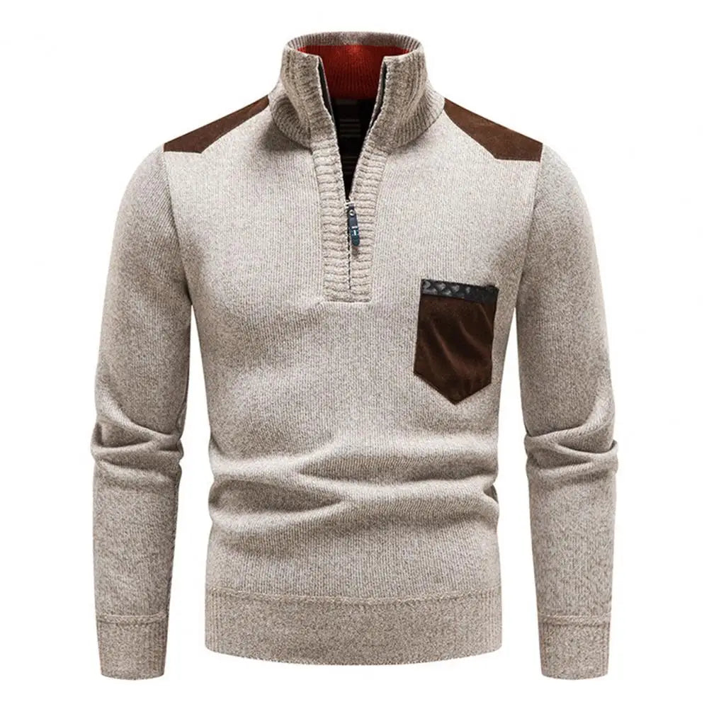 Pull Homme Laine Douce – Sweat Élégant avec Poche Avant