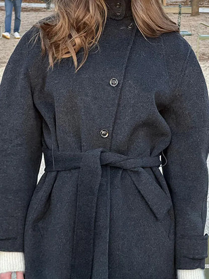 Manteau Femme Hiver Court et Élégant avec Ceinture ajustable