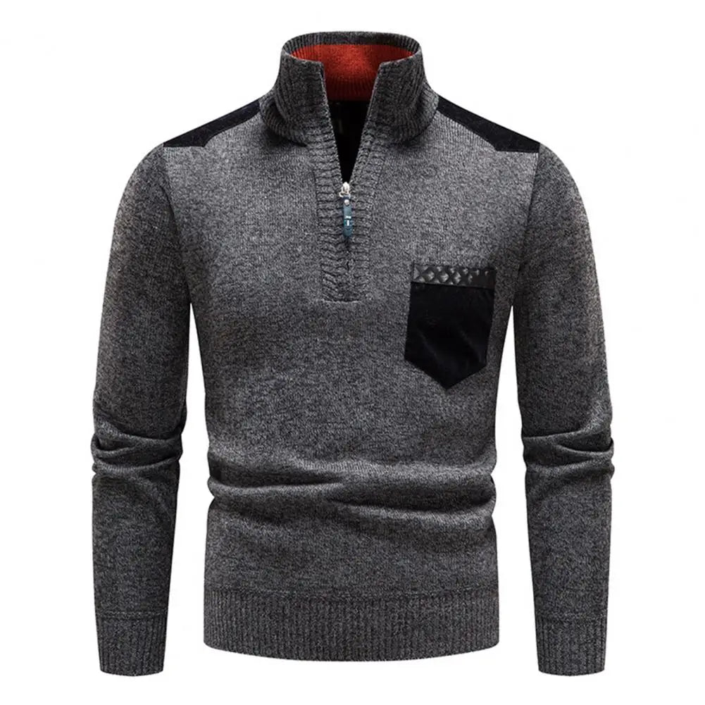 Pull Homme Laine Douce – Sweat Élégant avec Poche Avant