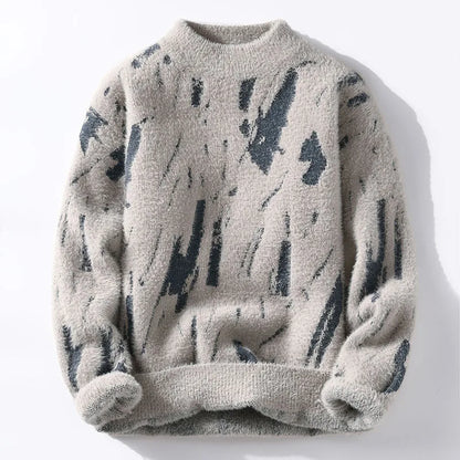 Pull Homme Hiver Motif Géométrique Col En V