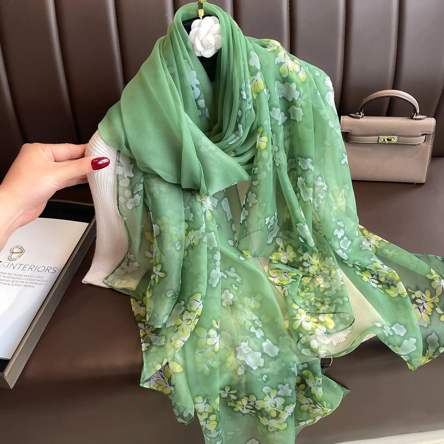 Écharpe Fleurie Été Pour Femme