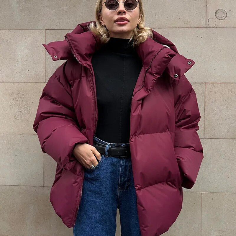 Veste épaisse féminine à manches longues confortable