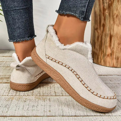 Bottes Femme Élégantes Confortables à Talon Bas avec Doublure Chaude