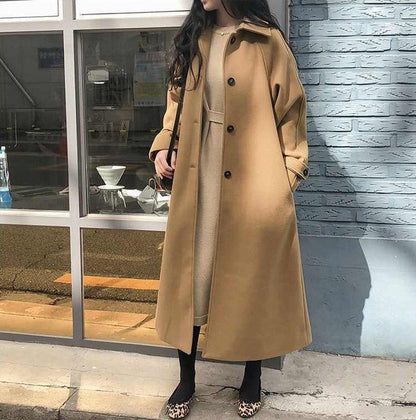 Veste Femme Longue Élégante avec Ceinture et Poches